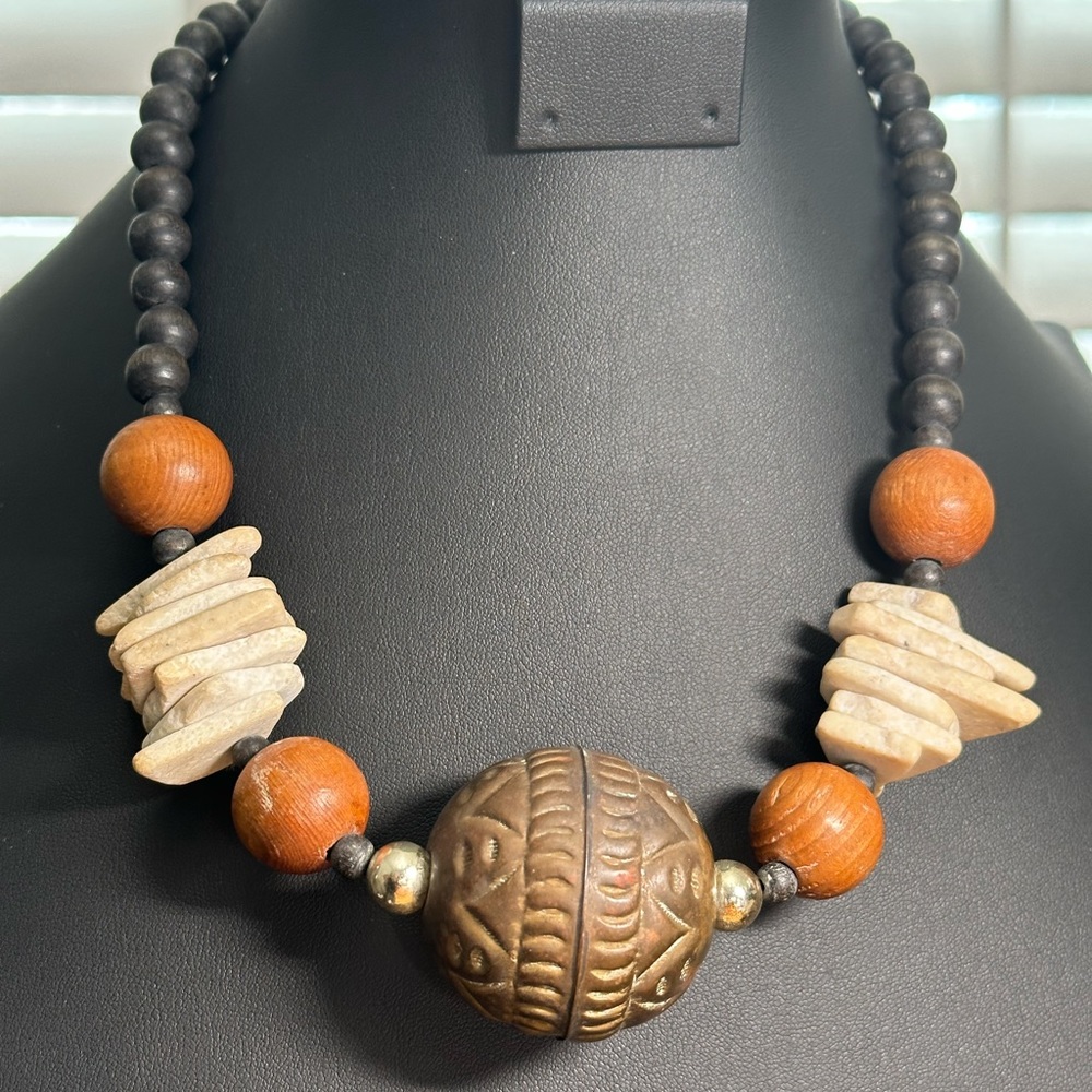 Unique original vintage necklace called bohemian rock chunky necklace
